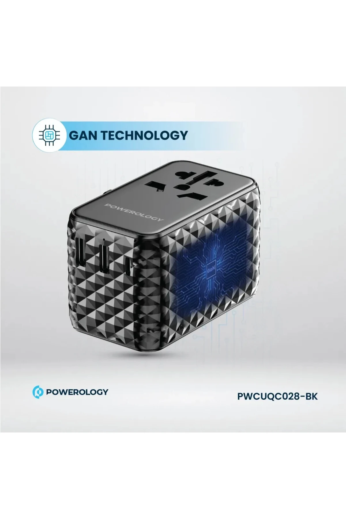 GaN Evrensel Seyahat Şarj Aleti Geri Çekilebilir Type-C Kablolu 2500W