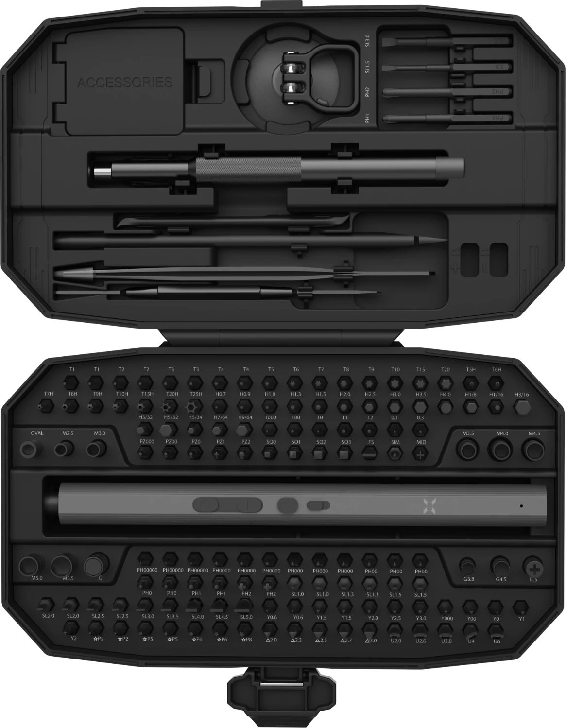 Şarjlı LED Işıklı Hassas Tork Ayarlı Taşınabilir Tornavida Seti (153 Parça) X6833