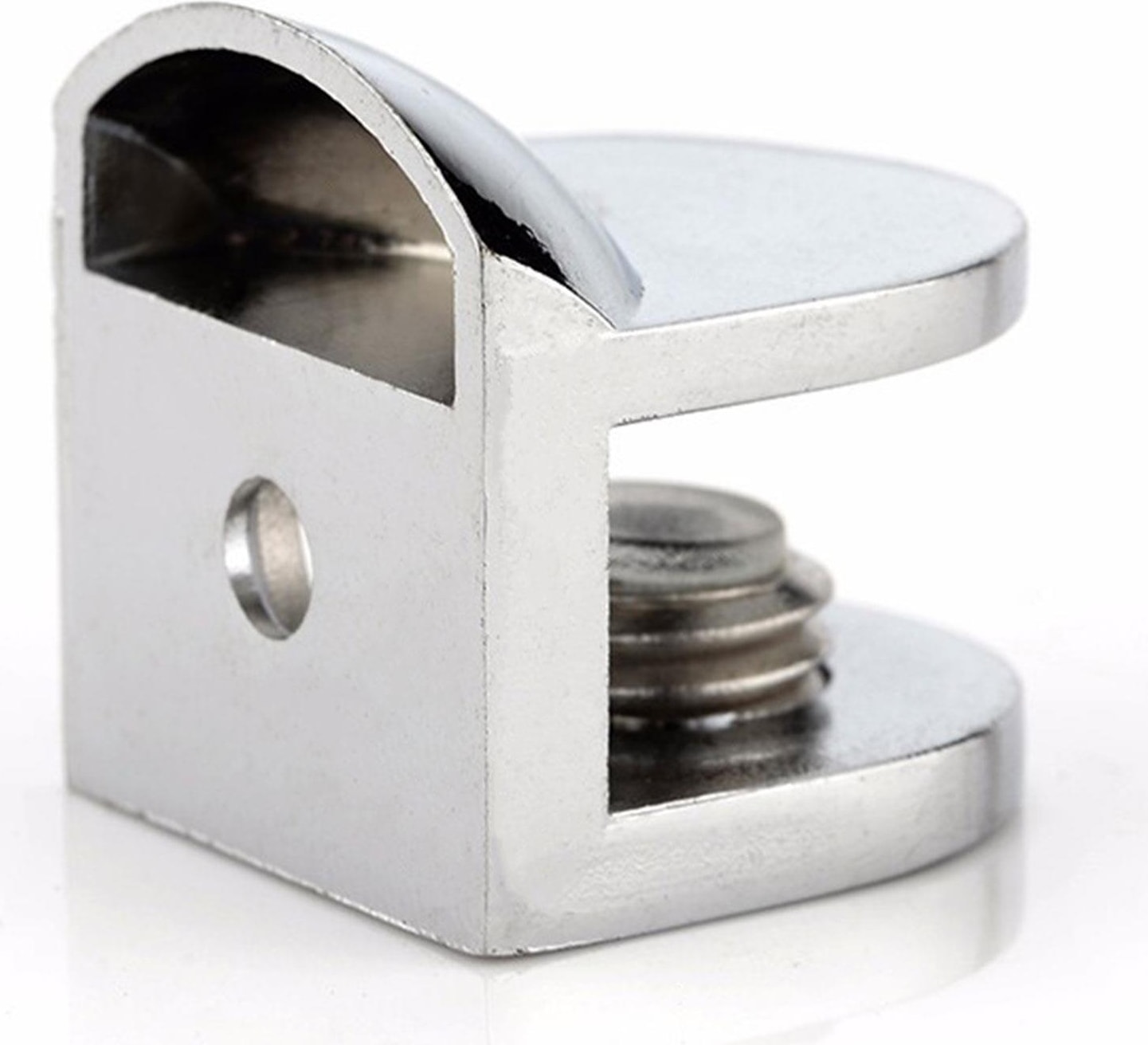 Tırnak Lüx Metal Cam Raf Tutucu Cam Etejer Menteşesi Krom Metal Vidalı 12 mm (4 Adet)