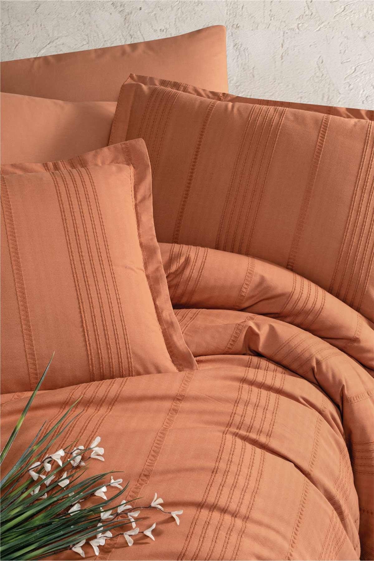 Arakis Kiremit %100 Pamuk Tek Kişilik Butik Nevresim Takımı