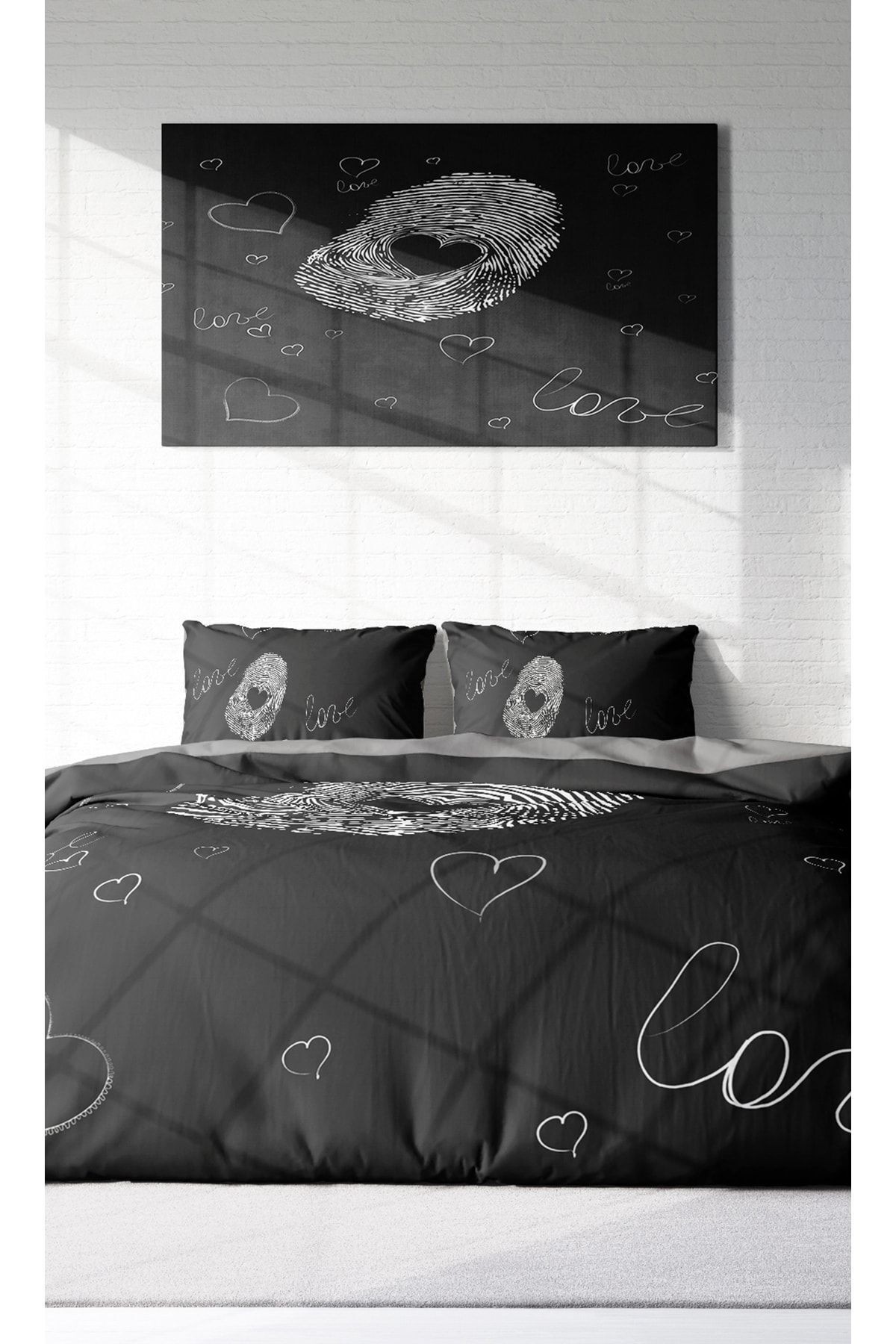Love Sign Romantik Çift Kişilik Nevresim Takımı