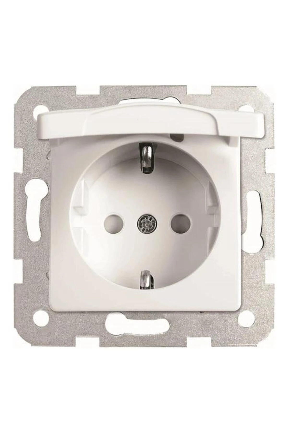 LİNNERA KAPAKLI TOPRAKLI PRİZ BEYAZ Ç.K. çerçeve hariç