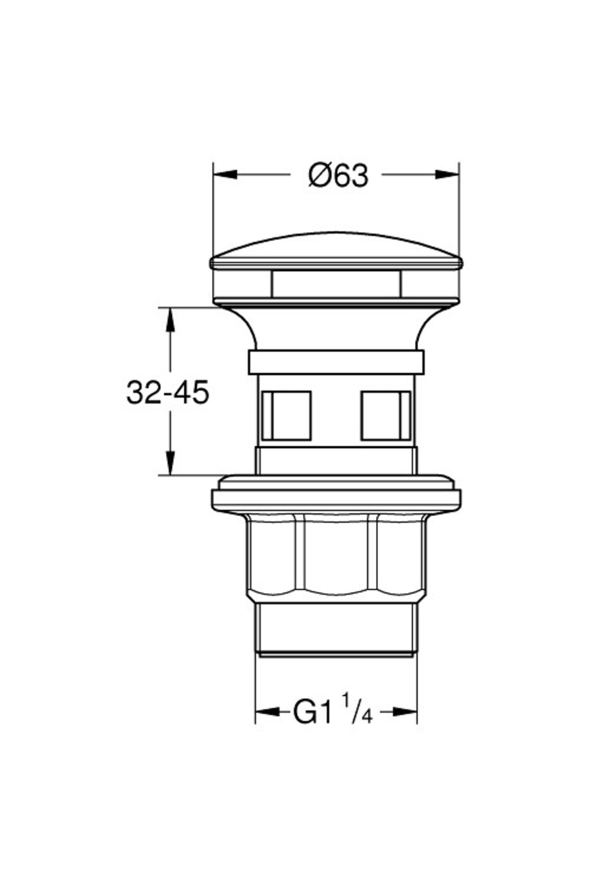 Lavabo Sifon Tapası Bas/aç Abs/krom - 40824000