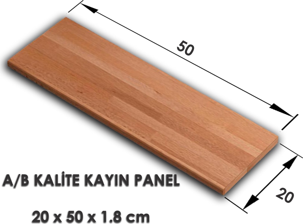 Kayın Ahşap Plaka Masif Panel 20 x 50 x 1,8 cm