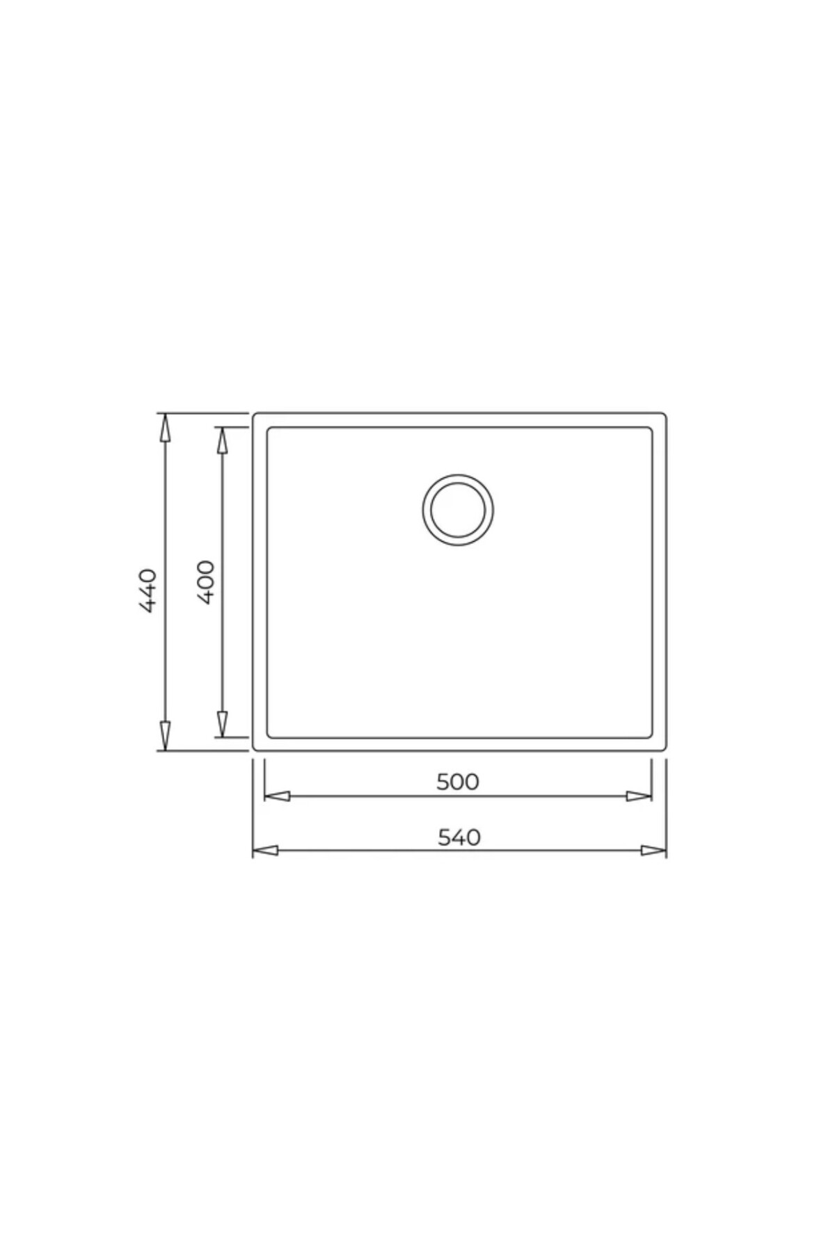 Square 40.40 Tezgah Altı Beyaz Granit Evye