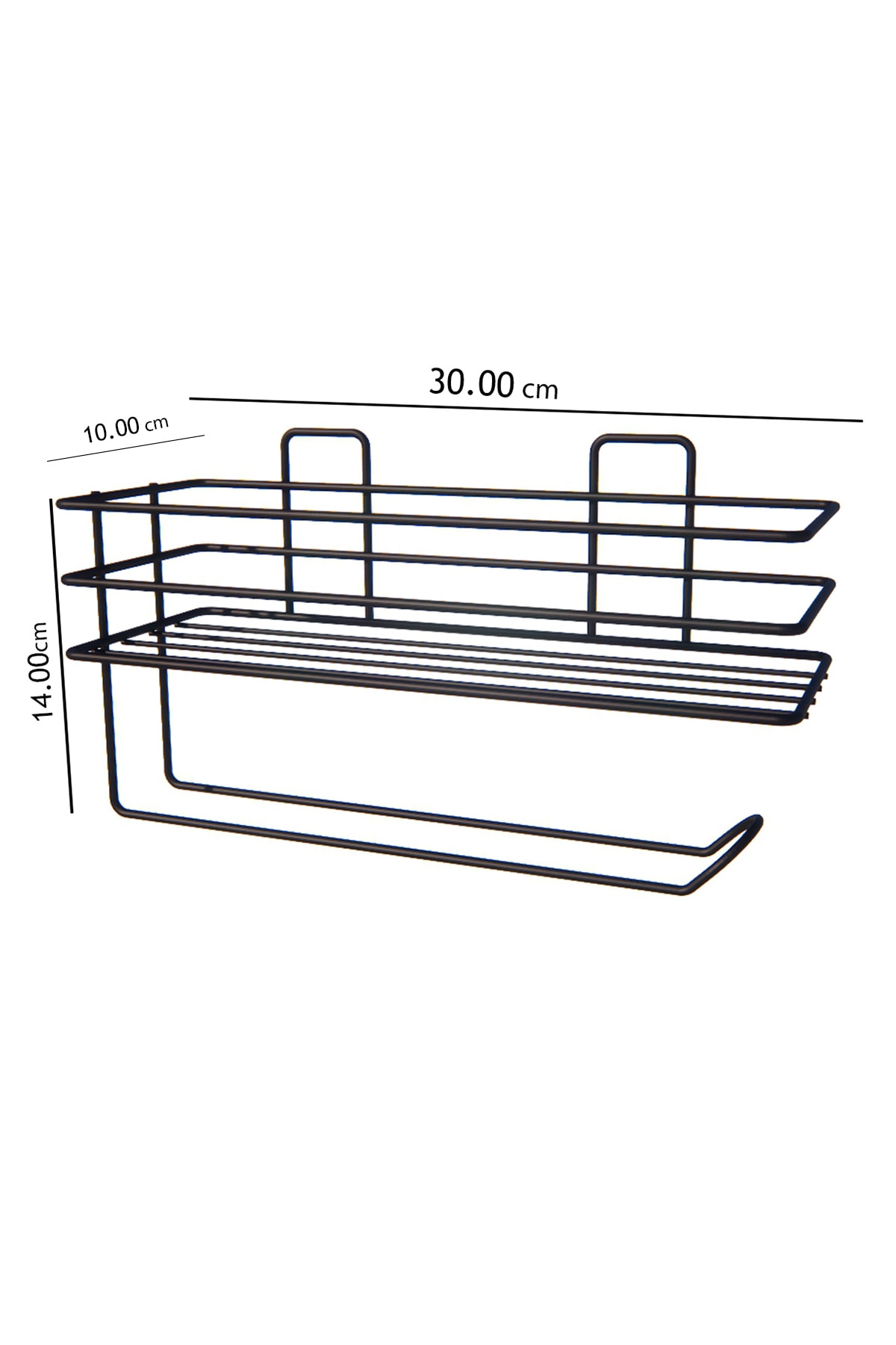 Yapışkanlı Raflı Kağıt Rulo Havluluk Peçetelik Havlu Kağıltlık Siyah Banyo Mutfak Düzenleyici Raf