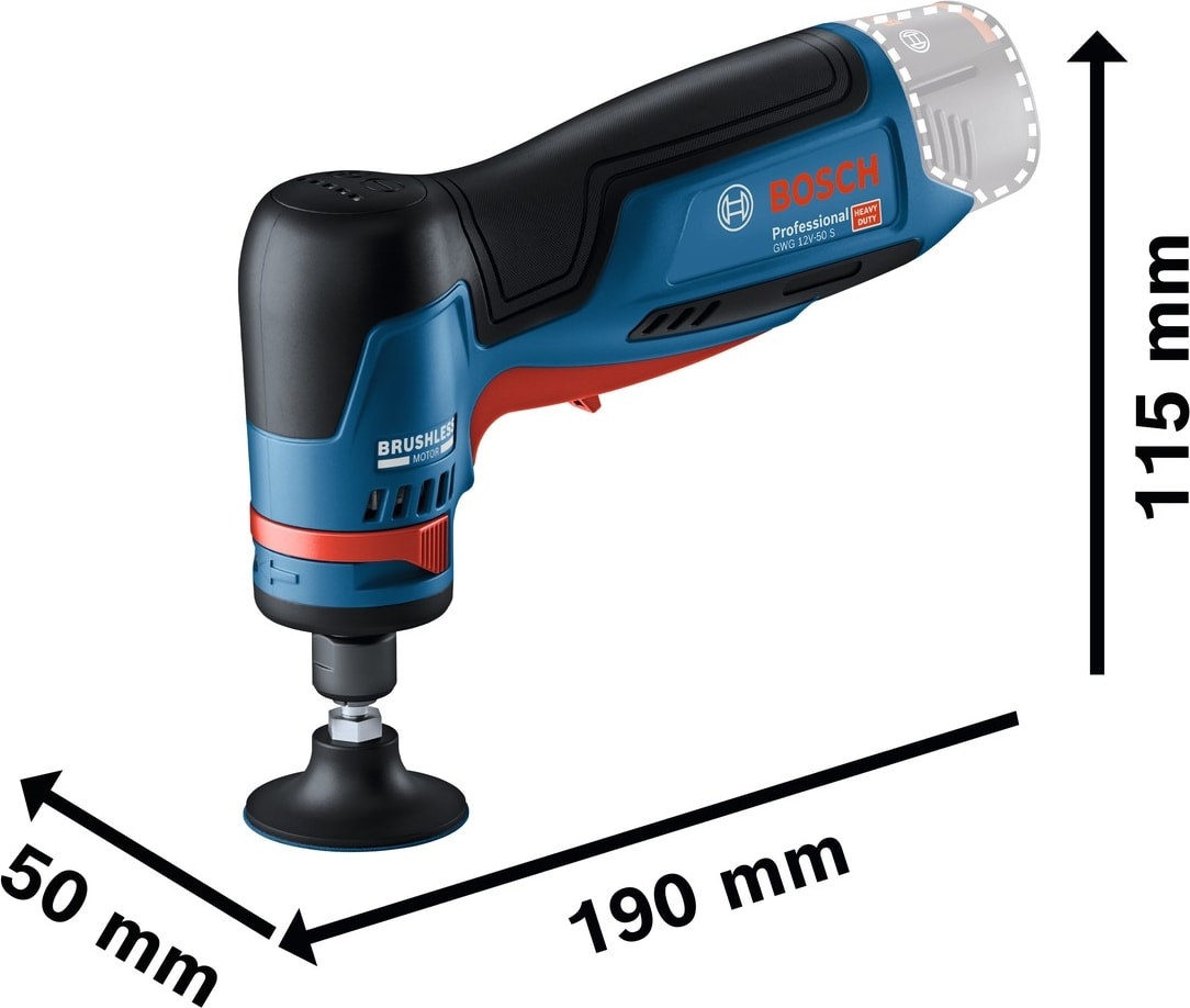 BOSCH GWG 12V-50 S Döner Başlıklı Taşlama Makinesi SOLO (Akü ve Şarj Cihazı Dahil Değil) - 06013A7000