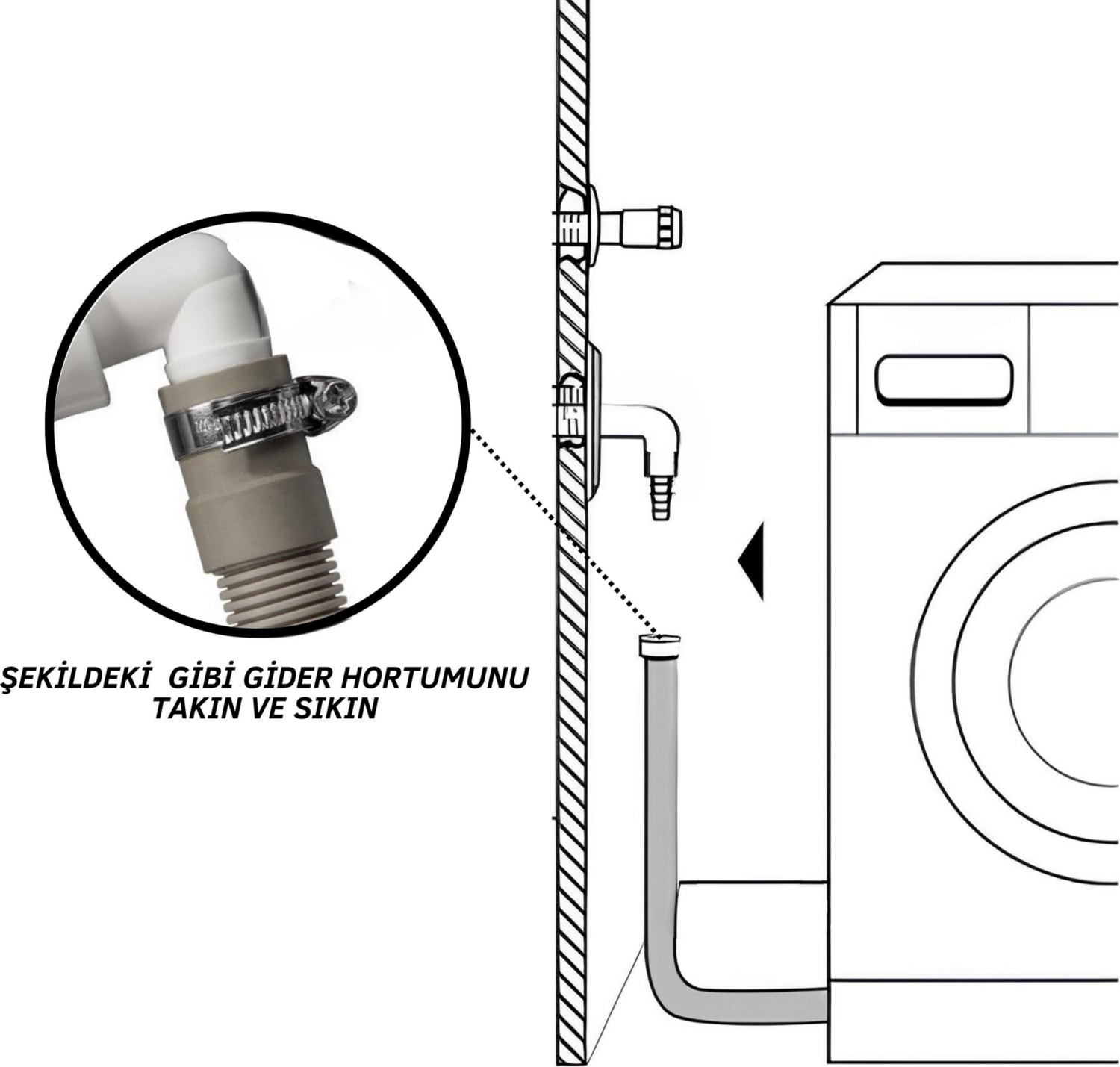 Çift Girişli Gider Çekvalf Adaptörü Ø50 mm | Çamaşır Bulaşık Makinesi Koku ve Haşere Önleyici