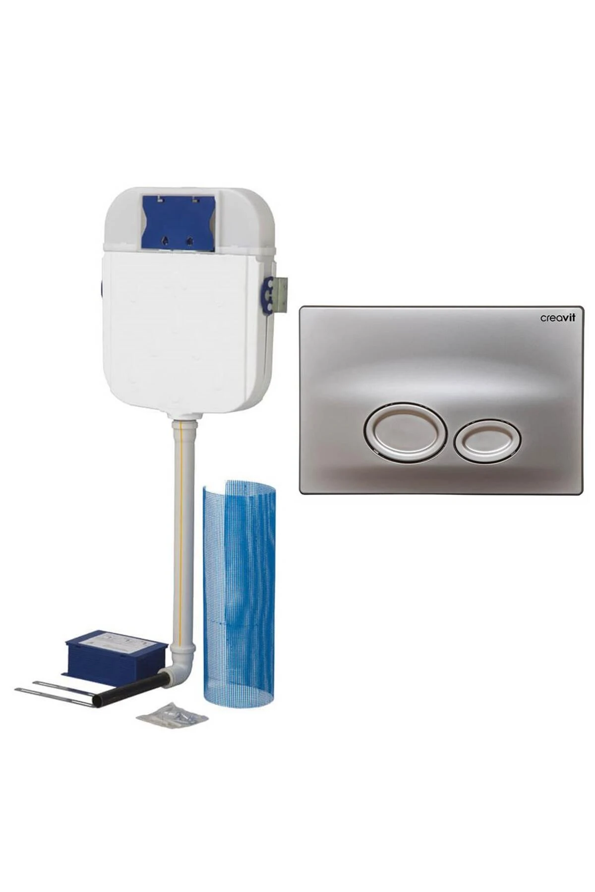 Gömme Rezervuar Hela Taşı İçin+ Drop Mat Gri Kumanda Paneli