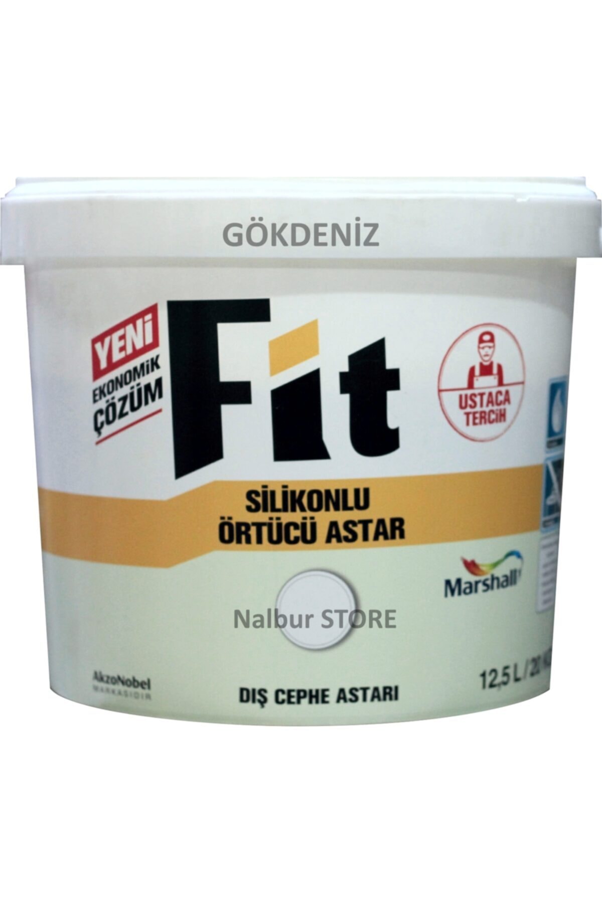 MARSHALL FİT SİLİKONLU ÖRTÜCÜ DIŞ CEPHE ASTARI 12.5LT=20KG-Boya Sarfiyatını Azaltır-Kolay Uygulanır