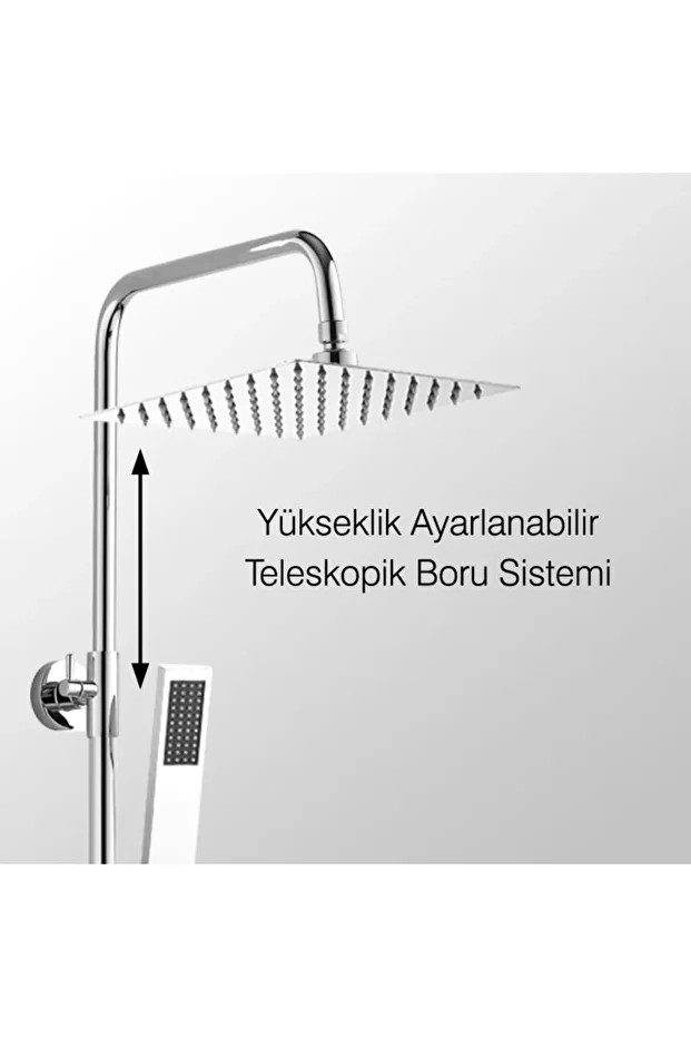 Teleskopik Kolonlu Tepe Duş Seti Robot Duş Pirinç El Başlıklı Kds102-2