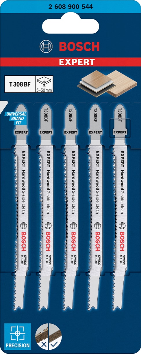 BOSCH Expert ‘hardwood 2-Side Clean’ T 308 Bf Dekupaj Testere Bıçağı 5 Parça