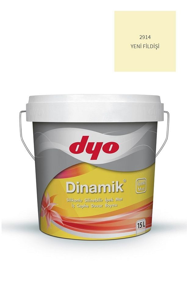 Dinamik Silikonlu Silinebilir Ipek Mat Iç Cephe Duvar Boyası 2914 Yeni Fildişi 15 Lt