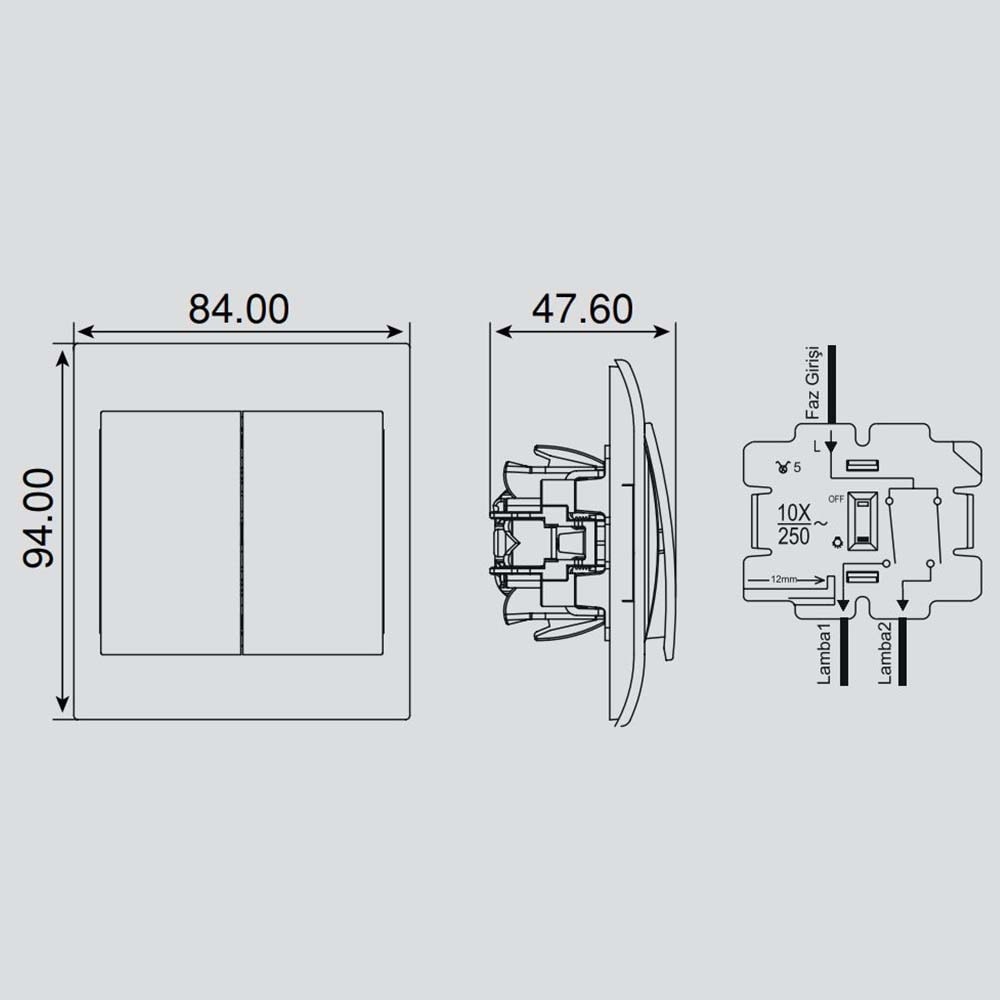 Panasonic Thea Blu Komütatör Mekanizma WBTM01095NC-TR
