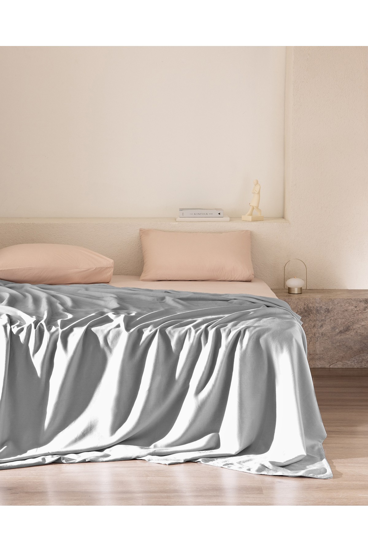 Ciel King Size %100 Pamuk Saten Nevresim - Gri