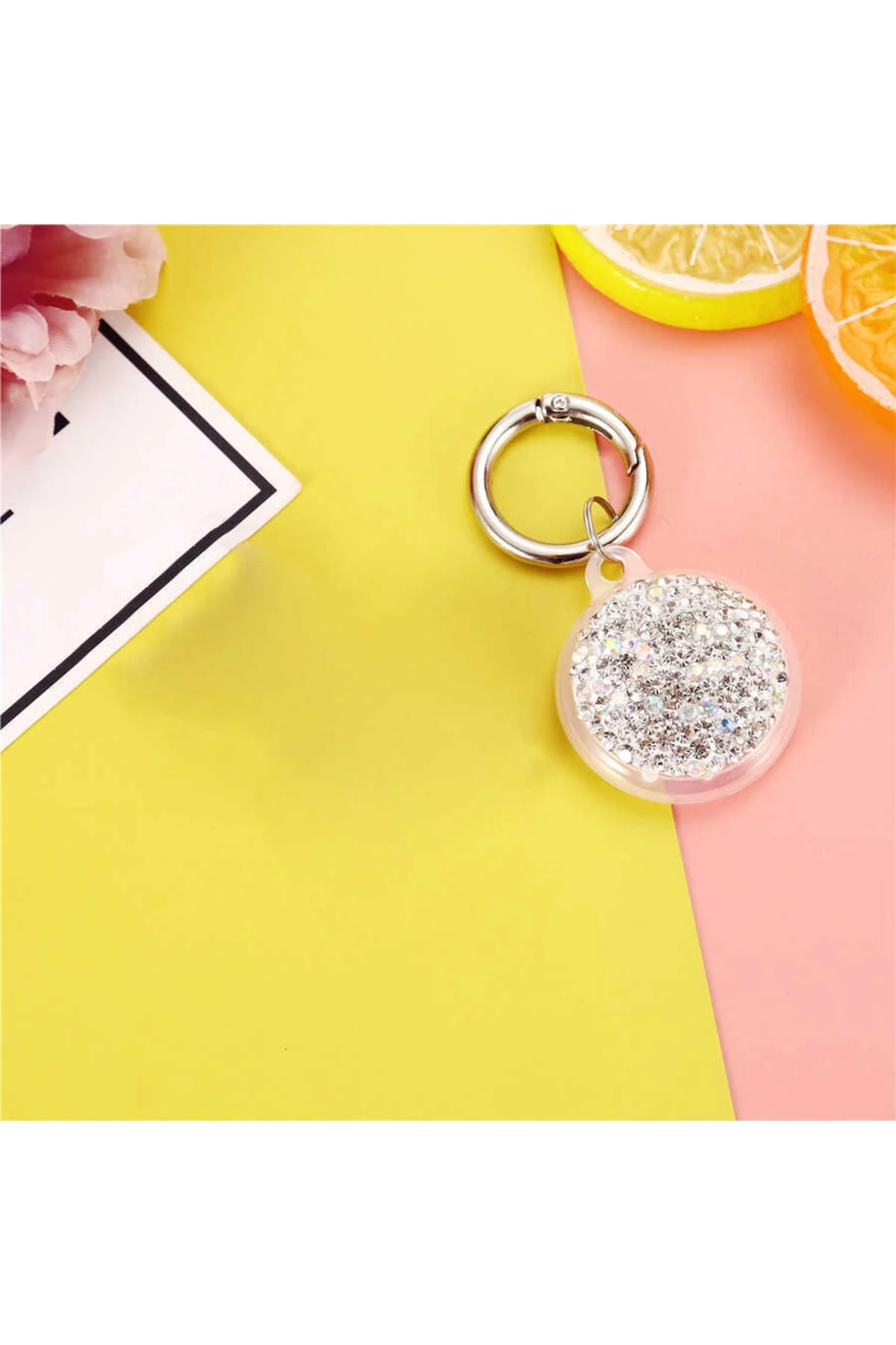 TYGO Airtag 03 Uyumlu Silikon Anahtarlık-Gümüş