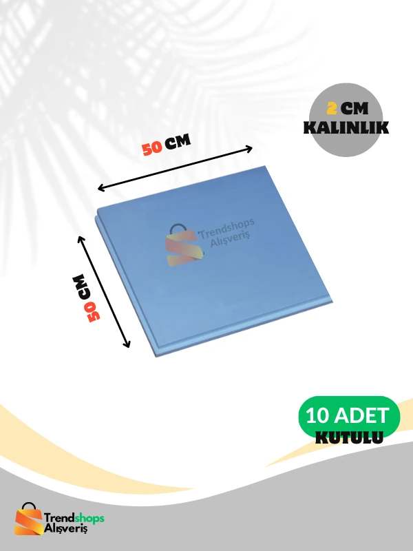 Trendshopsalışveriş 10 Adet 2cm 50X50 Xps Yalıtım Levhası (Düz) Kutulu