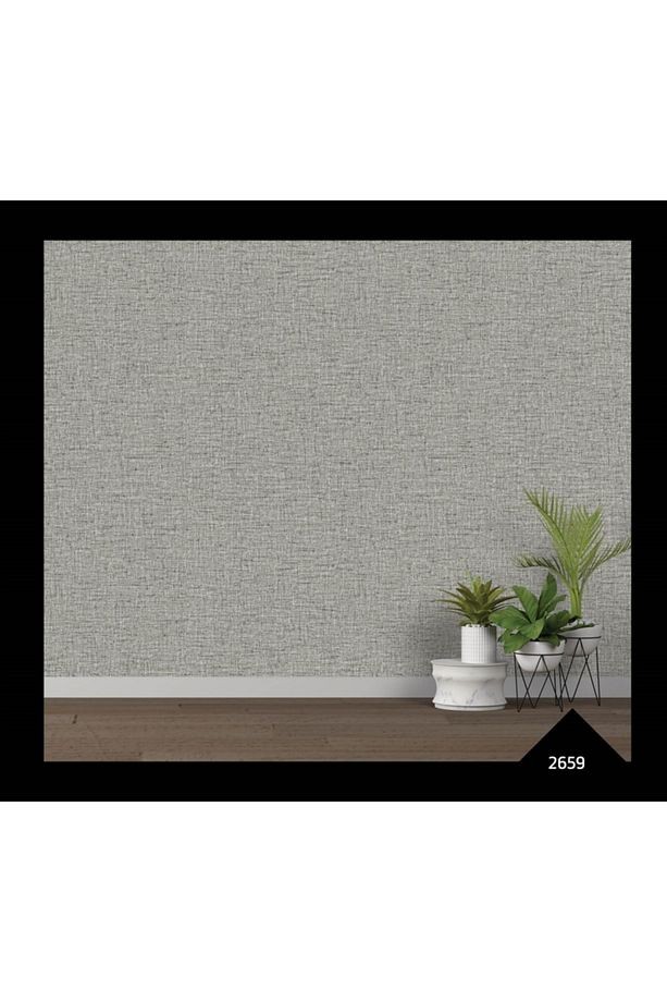 Hasır Desenli Gri&gümüş Sade Duvar Kağıdı(5M2)