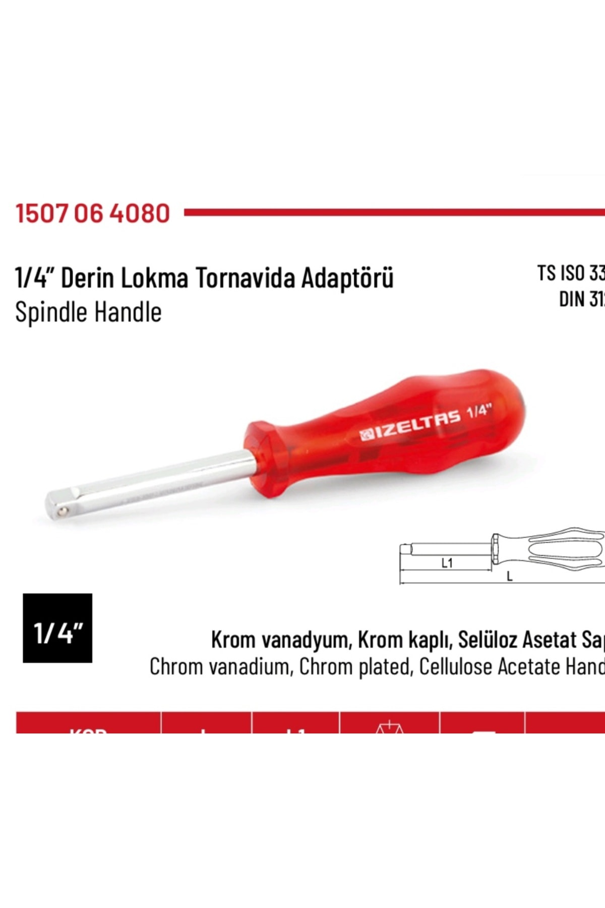 Derin Lokma tornavida Adaptörü 1/4