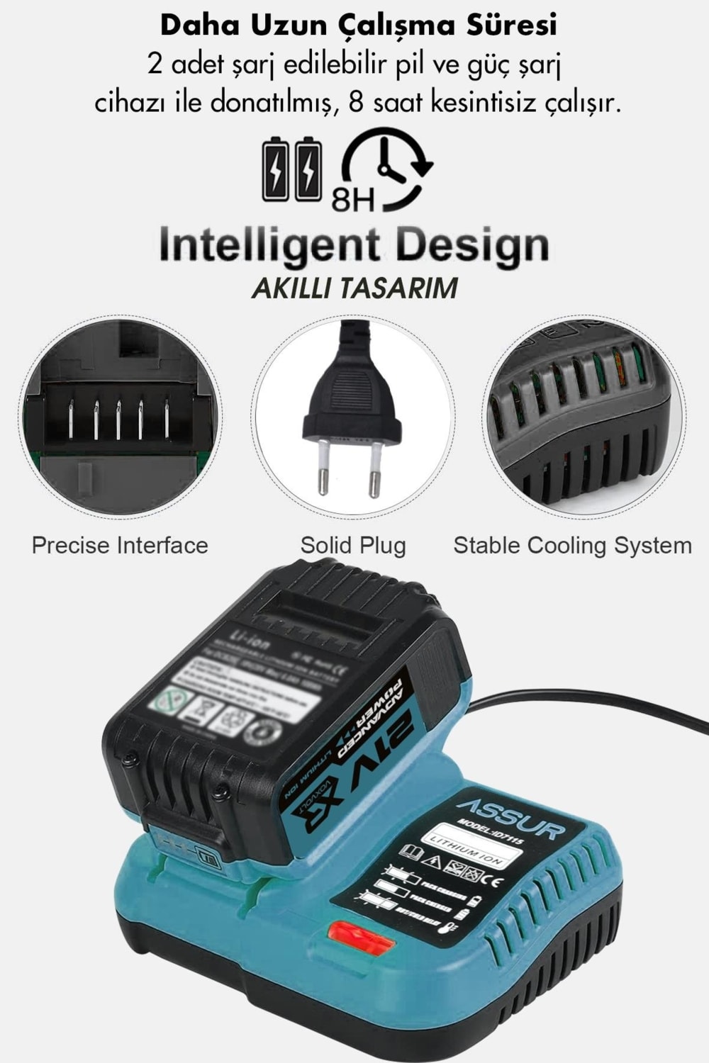 21V Çift Akülü 125mm Kömürsüz Şarjlı Taşlama