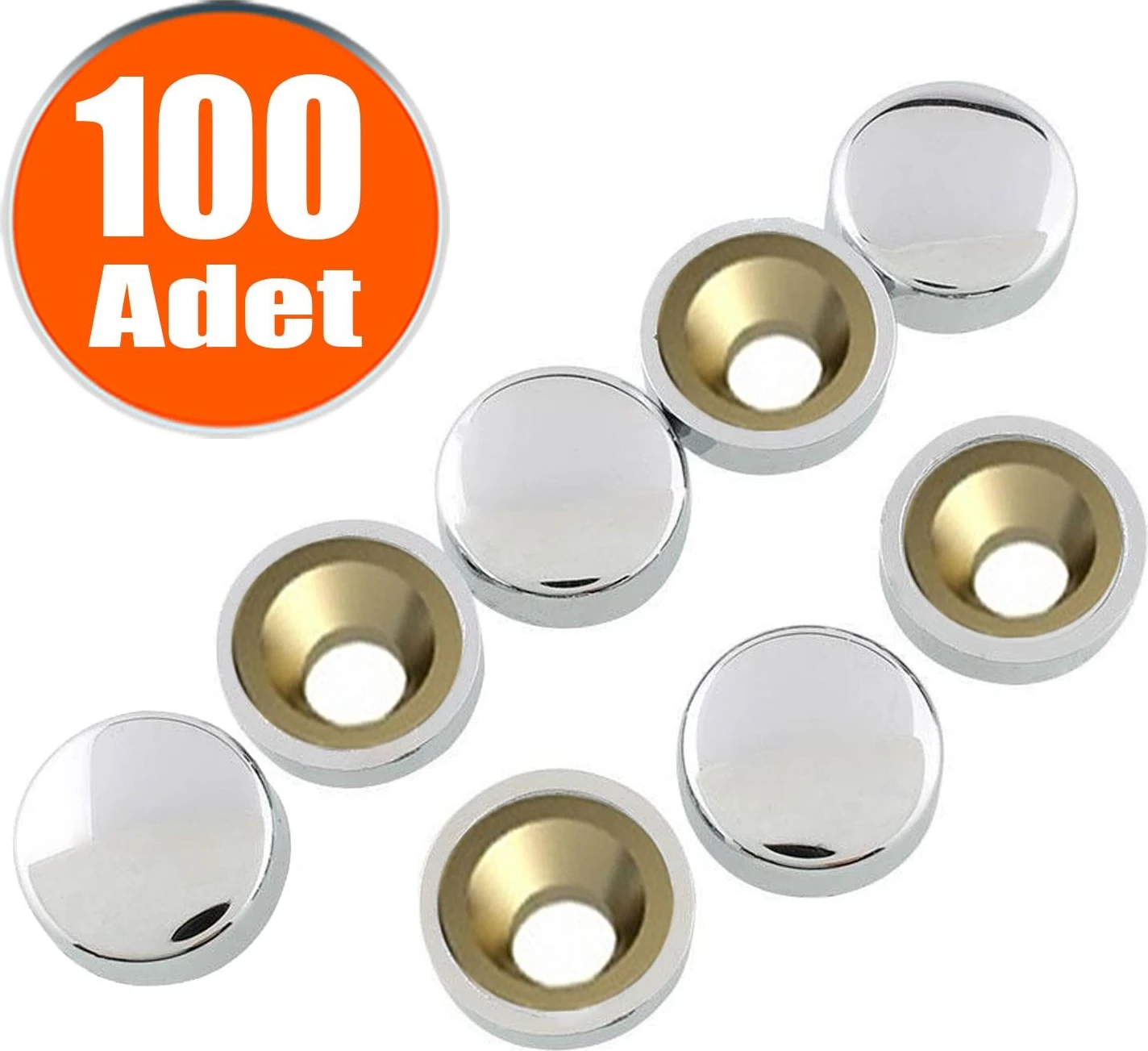 Pta Dekoratif Vida Kapağı Krom 15 mm (100 ADET)