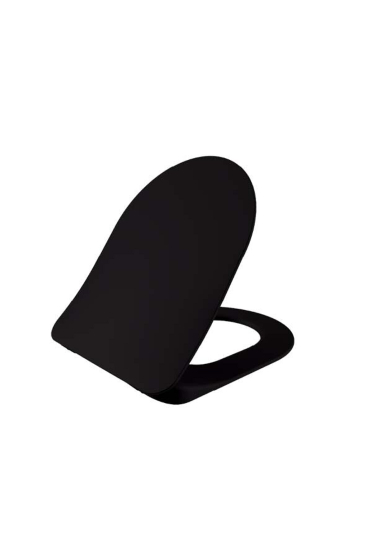 Fe322 Free Asma Klozet Rim-off Siyah Mat + Duck Klozet Kapağı Amortisörlü Mat Siyah