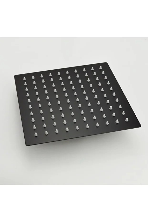 Tepe Duş Başlığı Kare Slim 304 Metal 20x20 Cm Siyah Ktd101-b