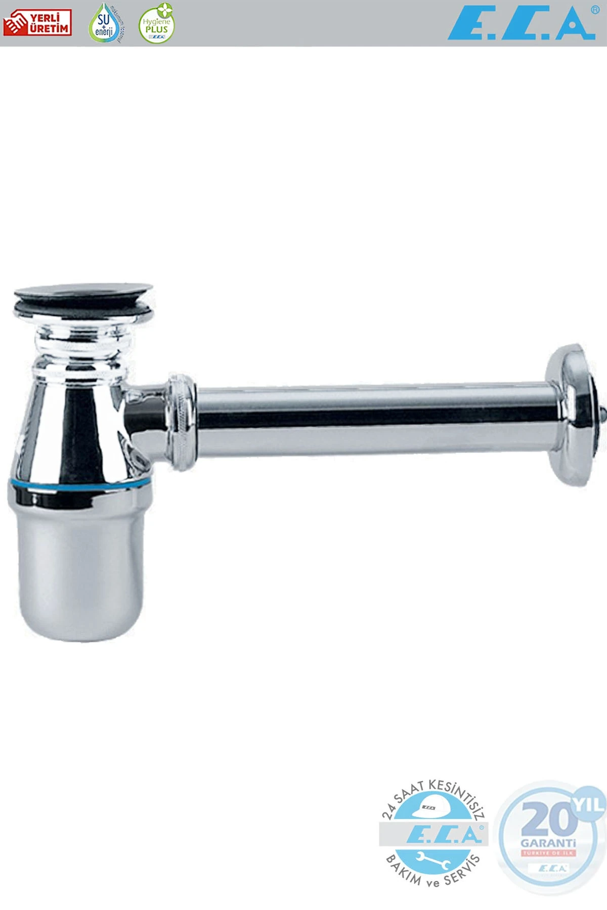 E.C.A Lavabo Eviye Sifonu Plastik Taslı 102119003