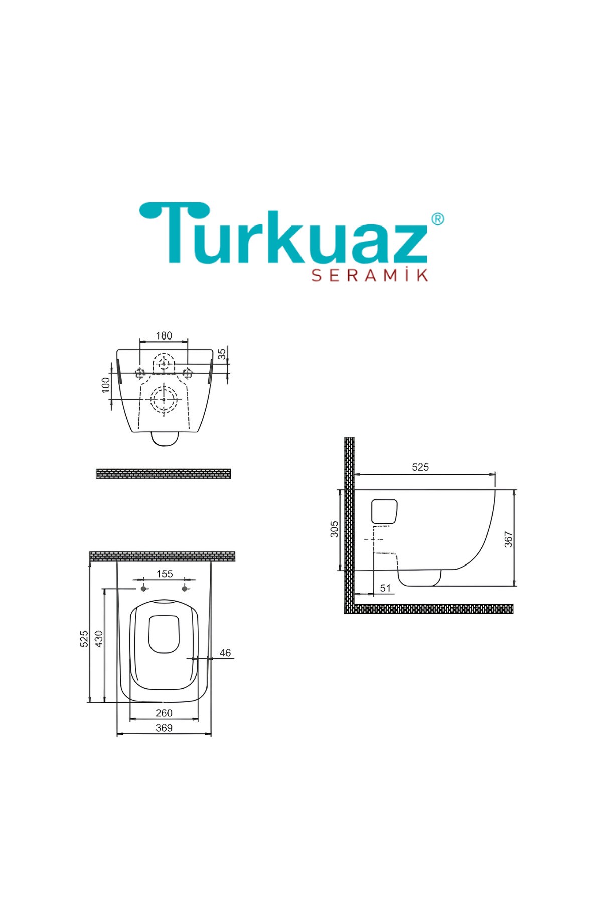 Aqua Kanalsız Gizli Montaj Asma Klozet, Yavaş Kapak Set007007