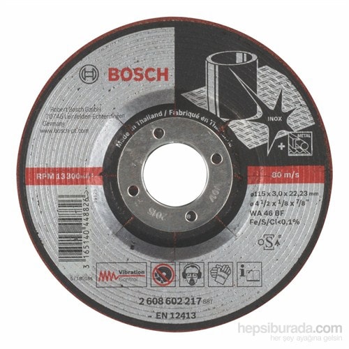 BOSCH - Yarı Esnek Taşlama Diski (Taş) - Wa 46 Bf, 115 Mm, 3,0 Mm