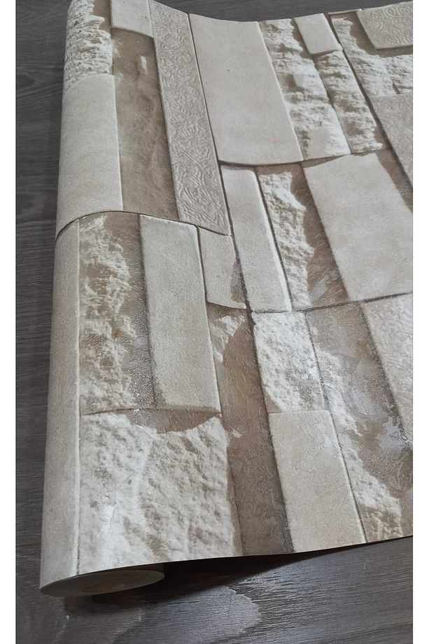 taş desenli silinebilir duvar kağıdı 53 cm genişliğinde 10 metre uzunluğunda