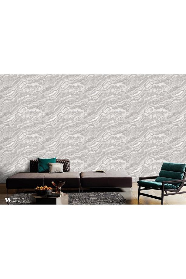 ROKA 23102-2 MERMER DESENLİ GRİ DUVAR KAĞIDI 16,5 m2