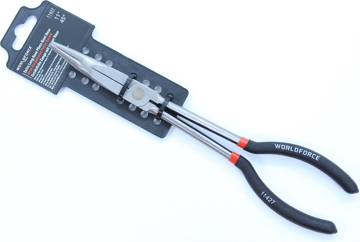 11" 280 mm Uzun Kargaburnu Pense Kavisli Uç S2 Çelik Profesyonel Alet