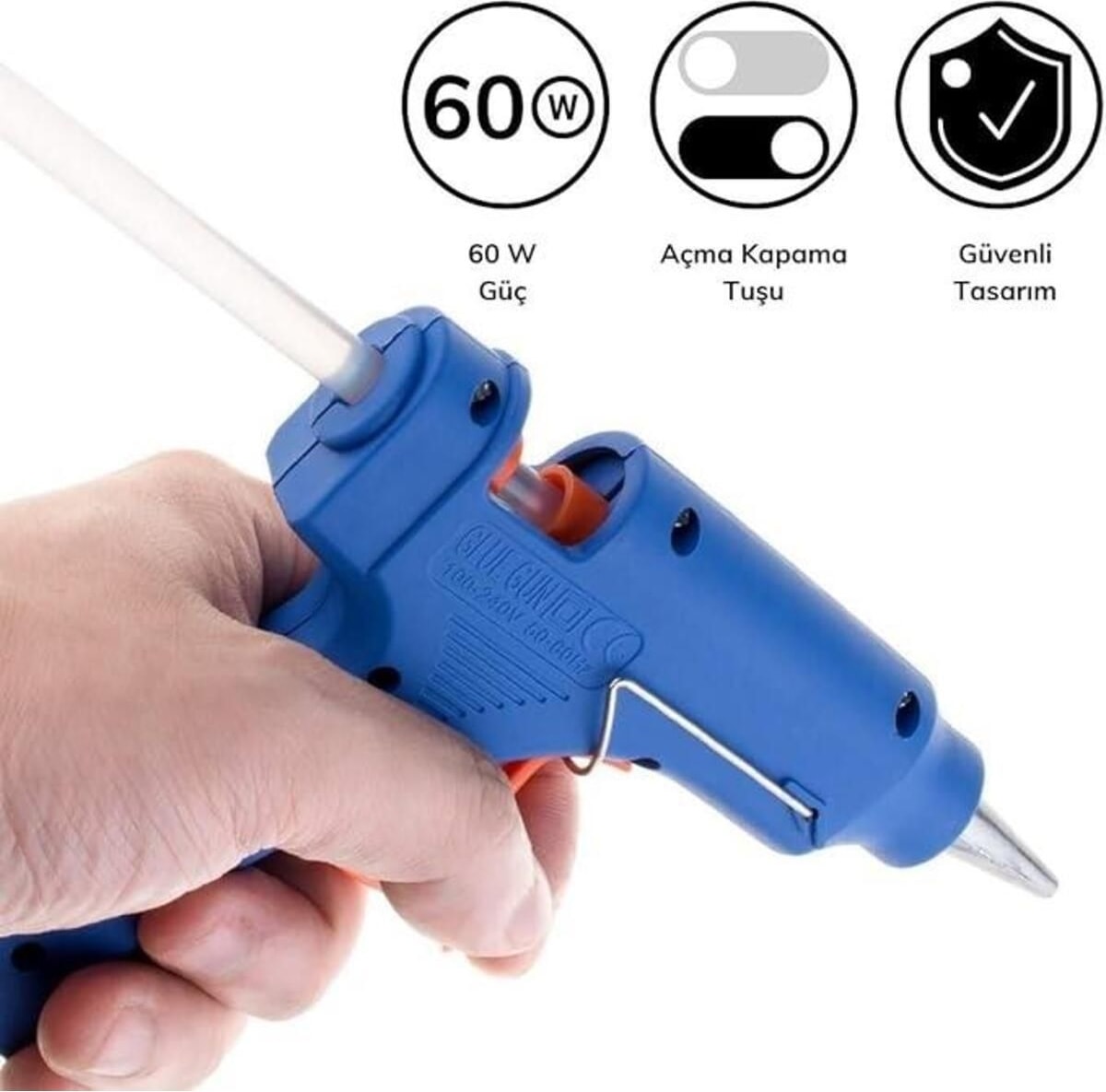 Silikon Tabancası Mum Tutkal Tabancası 60W Tetikli Sıcak Tabanca 3 Ad Silikon Hediye