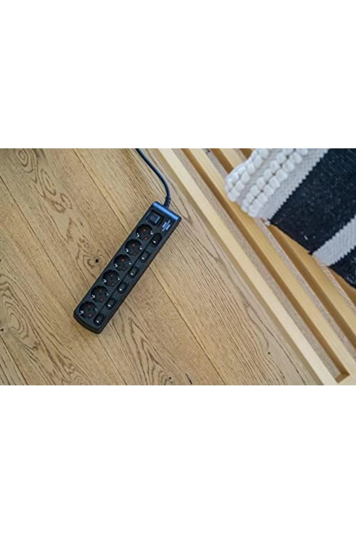 likesell 6 Anahtarlı 6 Soketli Güç Şeridi Priz 2 Metre Siyah shop 1154065