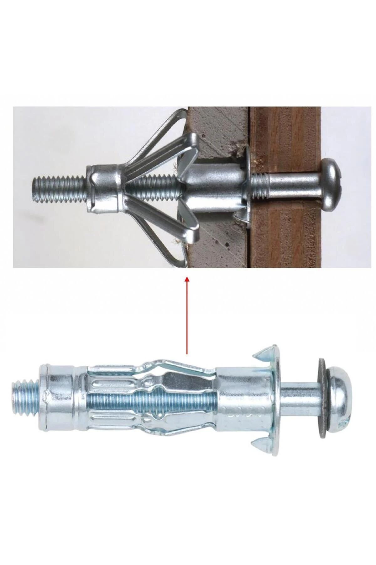 Çelik Alçıpan Boşluk Dübel Tuğla Duvar Bims Paraşüt Dübeli 6x52 Metal 5 Adet