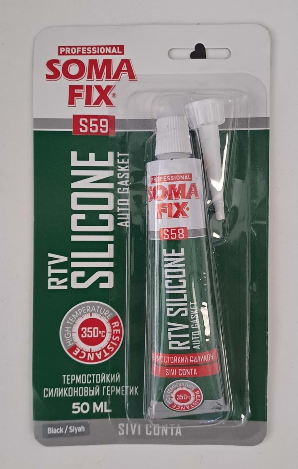 Somafix Rtv Yüksek Isı Silikonu Sıvı Conta 50 ml (Siyah) S59