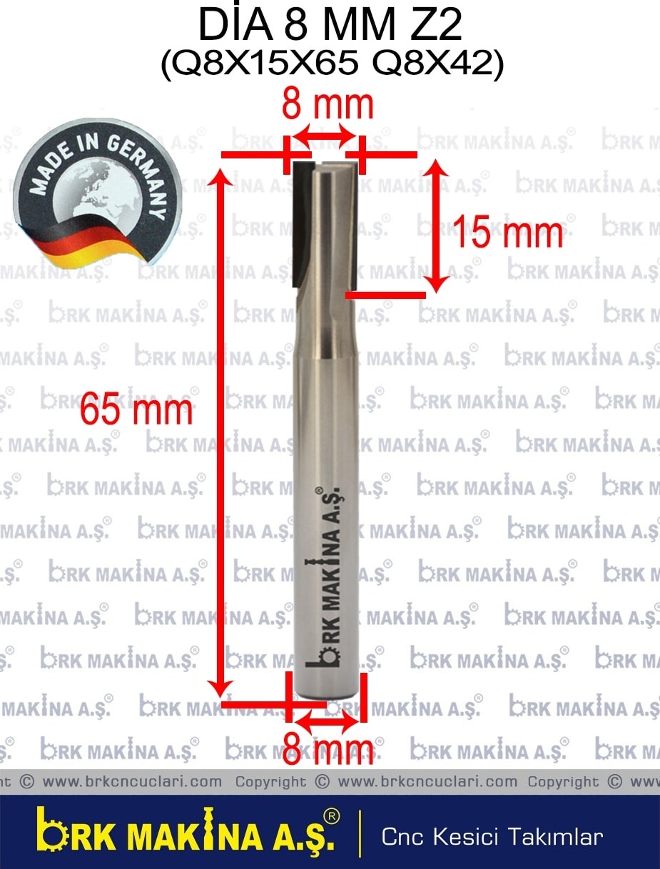 BOSCH Dia 8 mm Z2 Freze