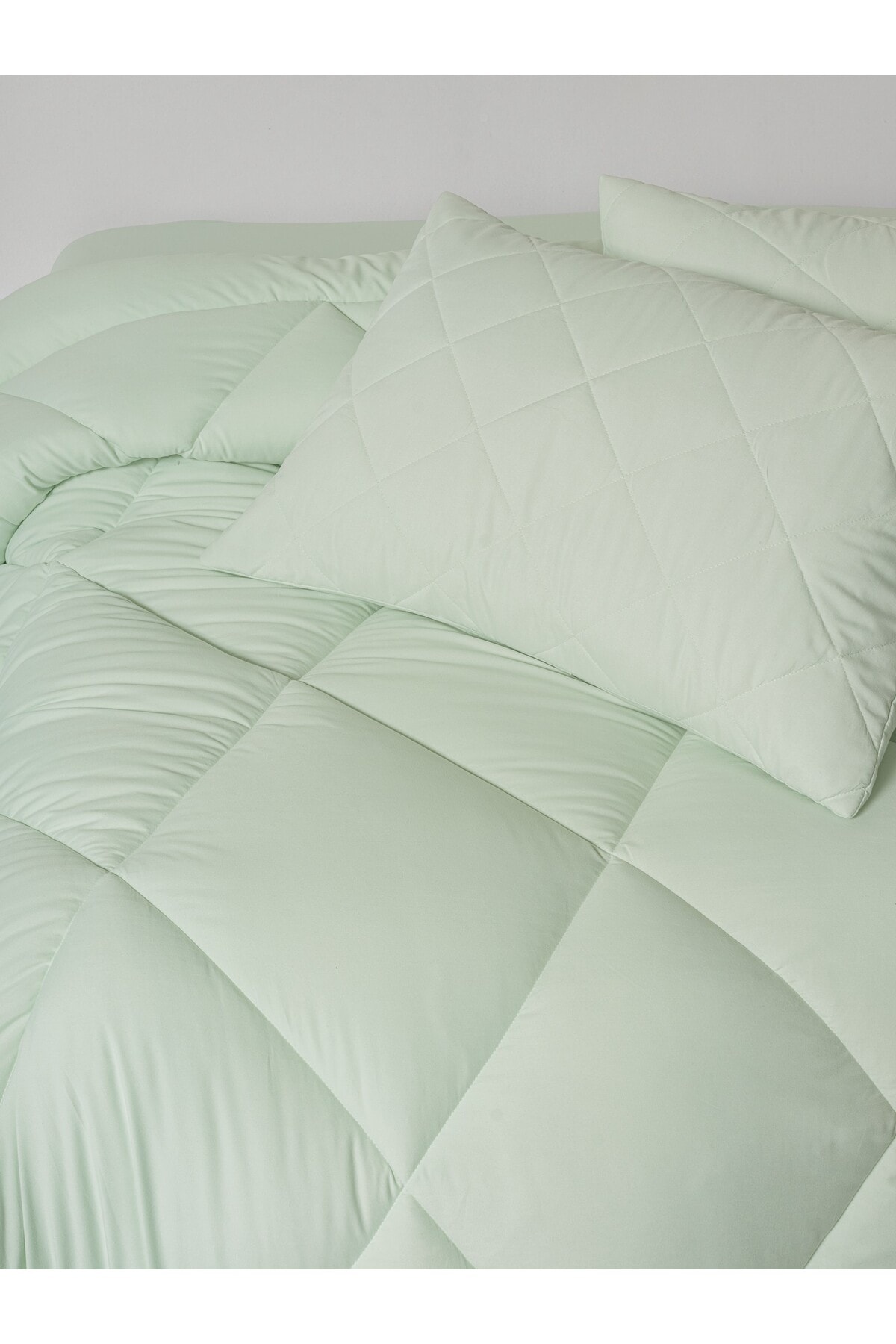 Softwash Çift Kişilik Yorgan Seti Adaçayı 180x200 Lastikli Çarşaf