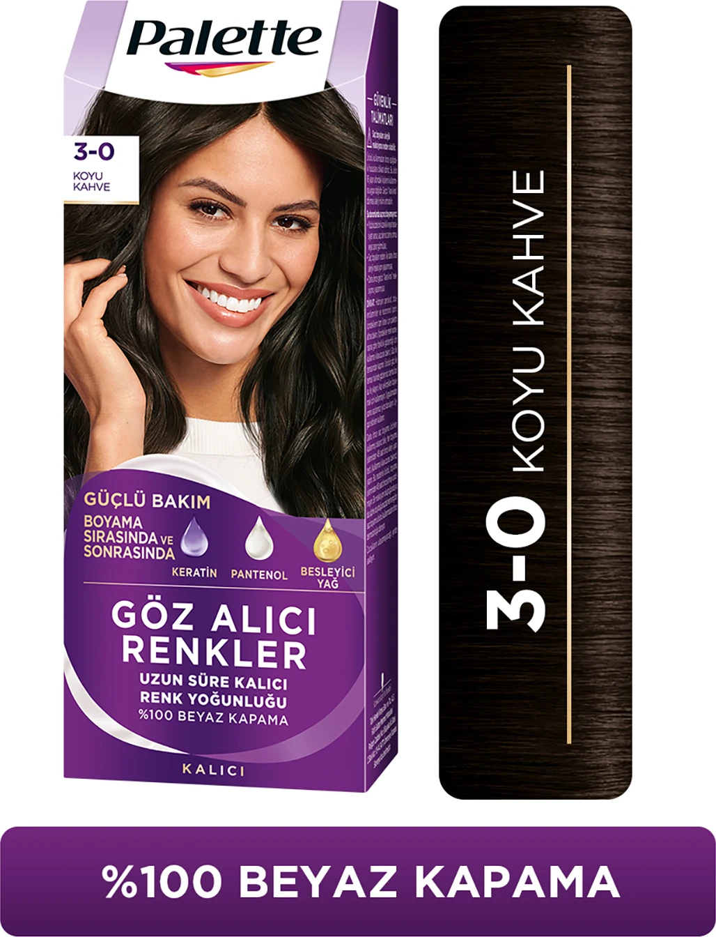 Göz Alıcı Renkler 3-0 Koyu Kahve Pentanol & Besleyici Yağ İçeren Saç Boyası 115 ml