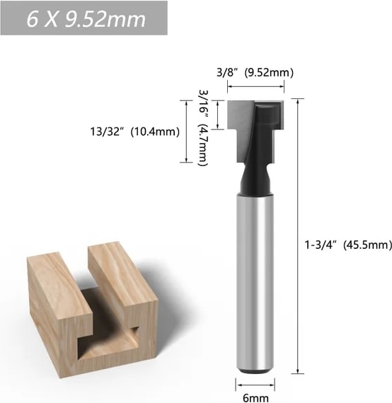 02 1 Adet 6MM/6.35MM/8MM Shank T-Yuvası Anahtar Deliği Kesici Ahşap Yönlendirici Bit Karbür Kesici Ahşap Altıgen Cıvata T-Track Planya Freze Kesicisi (Yurt Dışından)