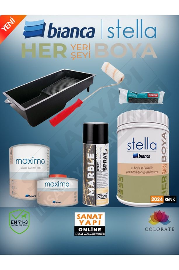 Stella Yeni Set Altınmermer Efektli 1Lt