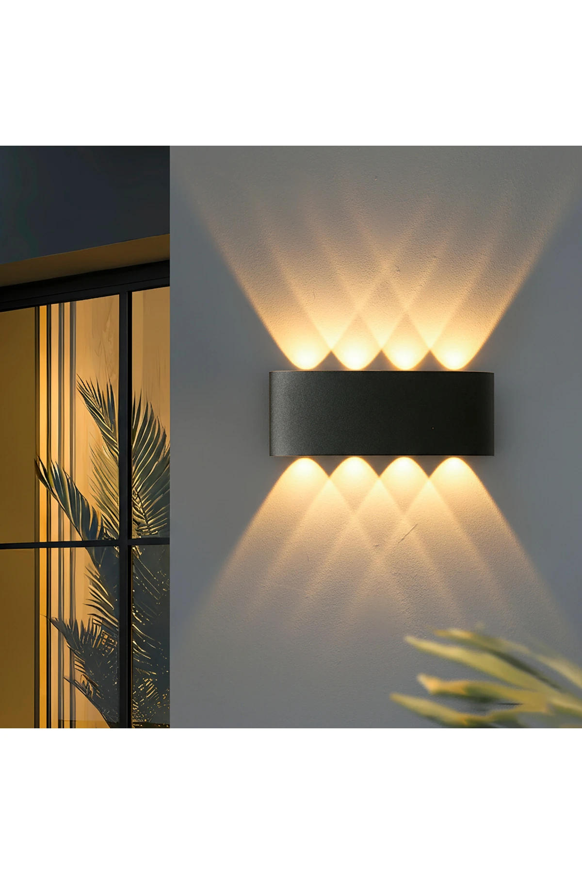 Deren Mega Boy Günışığı Ledli Siyah Dekoratif Anahtarlı Pilli Aplik