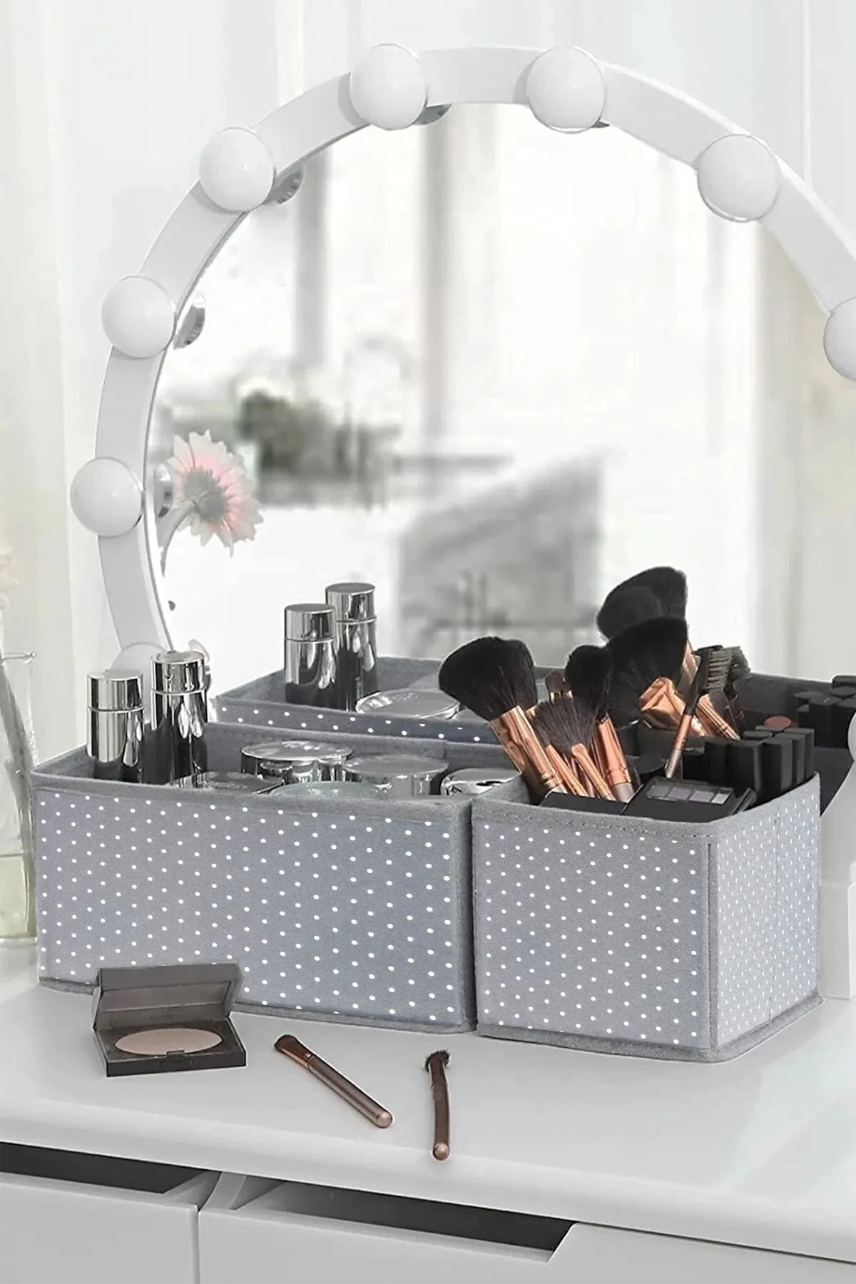 6'lı puantiye desenli - Çekmece Dolap içi Düzenleyici Kutu