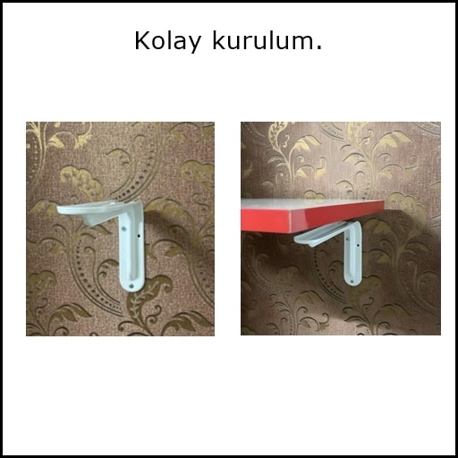 4 Adet Raf Altı Ayağı L Konsol Tüm Boyutlar - Raf Altı Kol - 18x24 cm