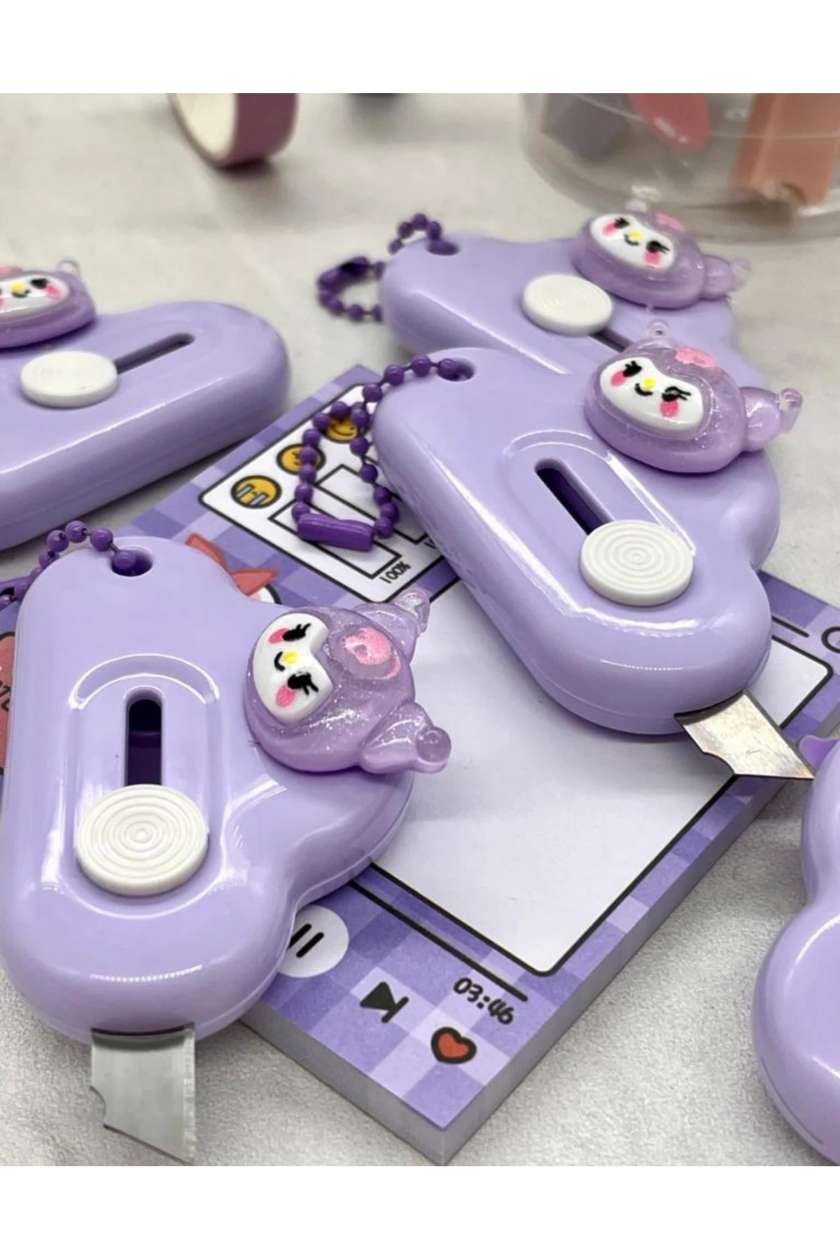 Sanrio Kuromi Karakterli Mor Mini Maket Bıçağı / Sanat Bıçağı / Bullet Journal / Scrapbook/Falçata