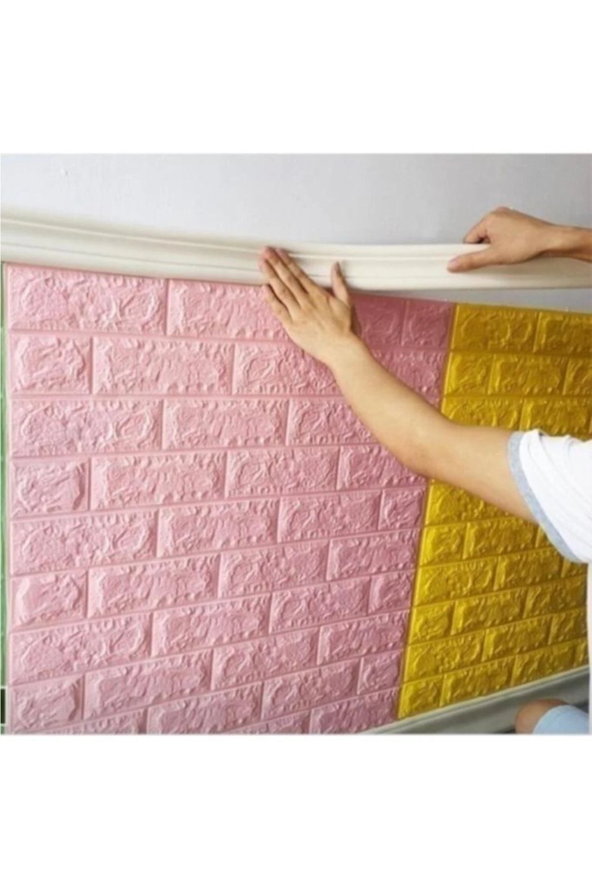 8cmx110cm 1 Adet Kırık Beyaz  Esnek Sünger Duvar Çıtası Dekoratif Yapışkanlı Çerçeve Süpürgelik