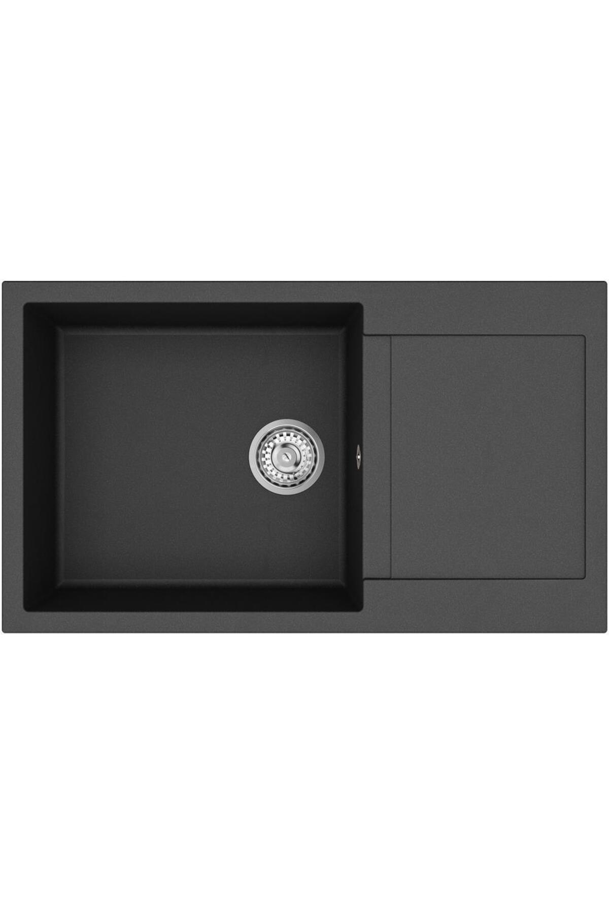 CLİVO 60 B TQ 1B 1D 1 Gözlü Onyx Black Granit Evye