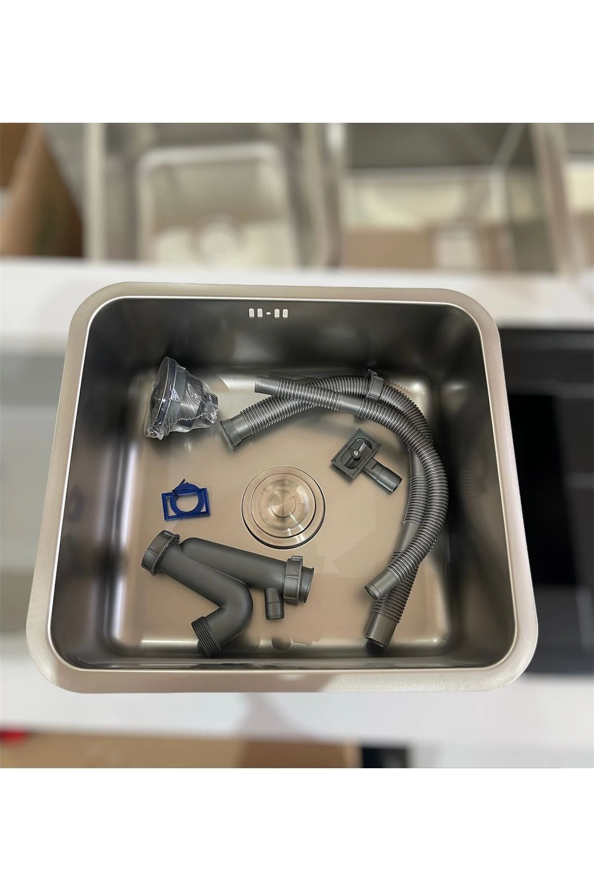 Lavello 3040 Pvd Kaplama 40×45×19 Paslanmaz Mat Gri Mutfak Eviyesi Lavabo (SİFON DAHİL)