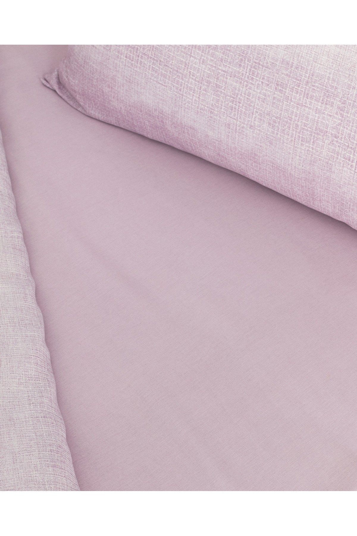 Adelya King Size %100 Pamuk  Crep Baskılı Nevresim Takımı - Mürdüm